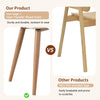 Modern Dining Chairs Set of 2 with Rattan Backrest & Upholstered PU Padded Seat