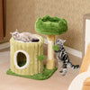 Indoor Versatile Cat Play House Climbing Furniture Modern Cat Tree-Green