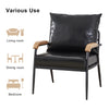 PU Single Sofa Wood Arm Metal Frame Comfort Save Space Office Home Hotel Lounge