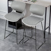 2xGrey Bar Stool Tall Kitchen Stool Breakfast High Chair Home Ergonomic Backrest