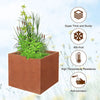 Metal Cube Planter Garden Corten Steel Plant Flowers Pot In & Outdoor Square Box