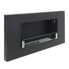 Bio Ethanol Fireplace Glass Fire Burner Inset/Wall Mounted Heater Indoor Black