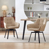 2x Swivel Faux Leather Dining Chairs Padded Seat Dining Room Chair Beige Modern