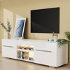 High Gloss White TV Stand Cabinet Unit Doors Storage with RGB LED Cupboard