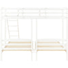 3FT Triple Sleeper Table Ladder Solid Pine Wooden Bunk Bed Children Single White