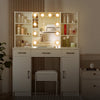 Dressing Table With Drawers Mirror Stool Set Makeup Desk Vanity Table Bedroom UK
