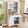 67" Tall Kitchen Storage Cabinet w/Pull-out Drawers-White