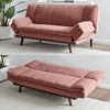 3 Seater Rose Pink Velvet Sofa Bed - Mondaine