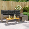 Lechnical Garden Sofa with Table and Cushions L-Shaped Grey Poly B3I3