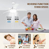 Smilesun Ceiling Fan with Light 52'' Remote 6 Speeds 3 Colors 48W LED 5 Blades