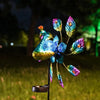 Solar Wind Spinner LED Light Peacock Sculpture WindMill Outdoor Garden Stake