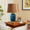 Modern Coastal Blue Glass LED Table Lamp Art Glass Bedside Lamp Reading Lights