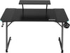 RGB Gaming Desk with LED Lights & Monitor Stand PC Computer Carbon Fibre Effect