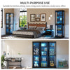 Display Cabinet whit Glass Doors, 71" Tall Curio Cabinet whit LED Light for Toys