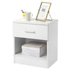 Bedroom Nightstand Compact Bedside Table One Drawer Storage Cabinet White
