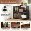 End Table Turntable Stand Vinyl Display Rack-Brown