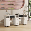 Double Pro Manicure Table Salon Nail Station Beauty Desk with Dust Collector