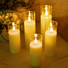 3 OR 5PCS LED Flameless Candles Remote Flickering Pillar Timer Battery Operated