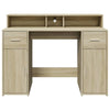 Desk with LED Lights Writing Working Table Sonoma Oak Engineered Wood