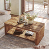 Solid Wood Coffee Table for Living Room, 47.24" Rectangular Low Cocktail Table