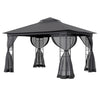 4m x 3m Heavy Duty Metal Gazebo Garden Pergola Steel Frame Tent Sun Shade Canopy