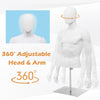 Men Mannequin Torso Upper Body Manikin Realistic Male Shop Window Display