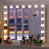 17 LED Hollywood Makeup Mirror Large Vanity Light Mirror with Dimmable LED Bulbs