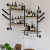 Industrial Pipe Shelf Wine Rack Wall Mounted Wine Shelf Steam Punk Pipe Organize