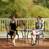 3 PCs Coffee Table Chairs Outdoor Garden Furniture Set w/ Umbrella Hole