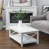 2 Tier Wooden Coffee End Side Table Modern White with Storage Shelf Living Room