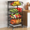 3/4/5 Tier Kitchen Trolley Storage Rack Cart Slim Rolling Trolley W/ Wheels