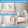 Foldable Baby High Chair Feeding Sleep Playing Chair w/Wheel-Dark Grey