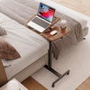 Height Adjustable Rolling Laptop Desk Over-bed Table with 2 Tilting Desktops
