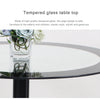 90 Round Dining Table Glass Kitchen Dining Room Lounge Black Only Table NO Chair