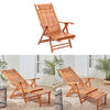 Foldable Bamboo Recliner Chair Garden Balcony Sun Lounger with Footrest Headrest