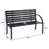 Cast Iron Outdoor Bench Garden 3 Seater Furniture Wood Park Seat Patio Armrest