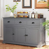 Sideboard Storage Cabinet Kitchen Cupboard 2 Door 3 Drawer Adjustable Shelf Grey
