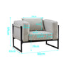 Single/Double/Triple Sofa Armchair Faux Leather Cushion Seat Metal Frame Armrest