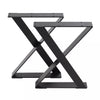 2PC Industrial Metal Steel Table Legs Cross X Frame for Dining/Bench/Office/Desk