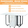 Folding Dining Table, Rolling Kitchen Table with Storage Cupboard and Drawers