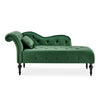 Chaise Lounge Elegant Colourful Velvet Reader's Bedroom Lounge Sofa w/ Wood Legs