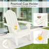 Garden Folding Adirondack Chair Weather Resistant Patio Chair w/Cup Holder