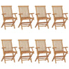 Garden Chairs 8 pcs Solid Teak Wood