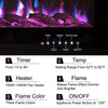 50 Inch Electric Wall Fireplace with 9 LED Flame Effect Timer Remote Home Heater