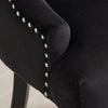 Set of 2 Black Velvet Dining Chairs Tufted High Back for Dining Room Kitchen
