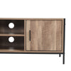 Modern Wooden Metal Frame TV Tele Stand Unit Cabinet With 2 Doors&Open Storage