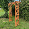 Wooden Garden Arch Pergola Feature Archway Natural with Square Top (Tan) Trellis