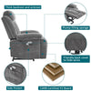 ELECTRIC POWER LIFT RISER RECLINER CHAIR ARMCHAIR W/ CUP HOLDERS & USB PORT GREY
