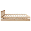 Bed Frame with Drawers 200x200 Solid Wood Pine B6R4