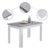 Rectangular Kitchen Dining Table Wooden Table 4-6 Seats Family Party Table White